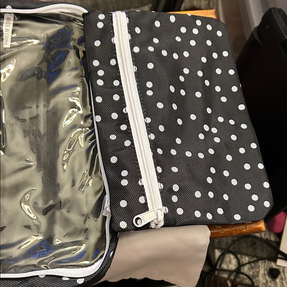 Polka Dot Black Toiletry Bag - Picture 6 of 9